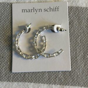 Anthropologie Marlyn Schiff silver hoops
